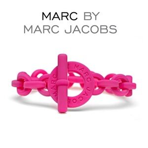 Marc By Marc Jacobs Pop Pink Turnlock Rubber stretch Bracelet